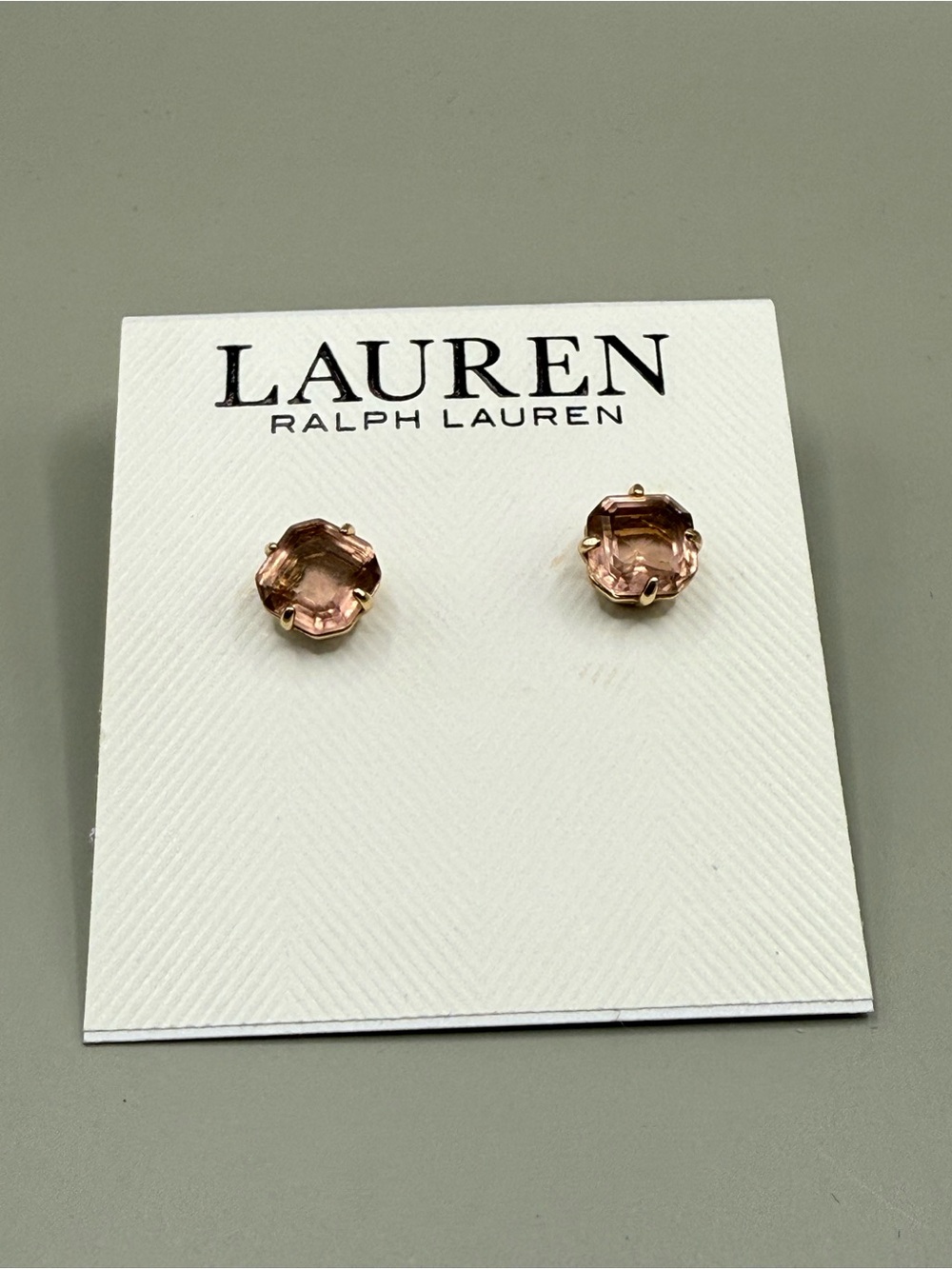 Lauren Ralph Lauren Champaign color Crystal Stud Earrings